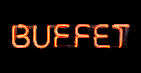 Fototapeta na wymiar Isolated Neon Buffet Sign