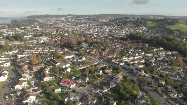 Town of Newton Abbot (Devon, UK), aerial drone footage