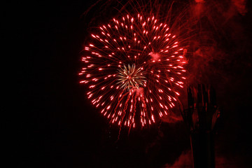 beautiful fireworks   light up the sky, New Year celebration fireworks