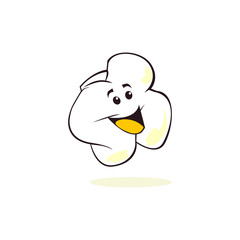 cute popcorn cartoon mascot character vector illustration design