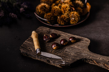 Chestnuts food photography