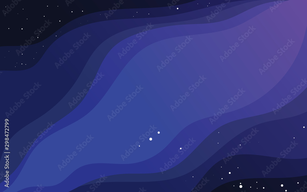 Sticker vector space background with copy space. cute flat style template with stars in outer space.