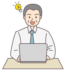 男性　パソコン　ビジネス