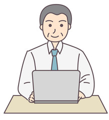 男性　パソコン　ビジネス