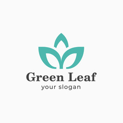 3 Green Leaf logo template design.