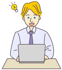 男性　外国人　パソコン