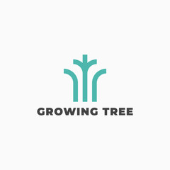 Growing Tree illustration for logo template design.