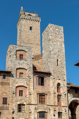 Fototapeta na wymiar San Gimignano Siena Tuscany tower Ardinghelli and Torre Grossa