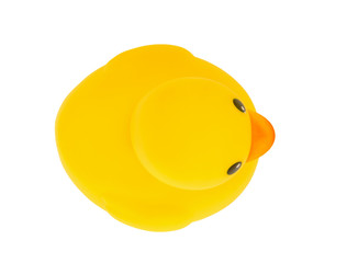 bath yellow rubber duck isolated white background clipping path