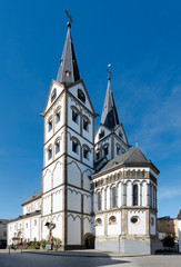 Fototapeta na wymiar The romanic St. Severus church of 1236 in Boppard, Rhineland-Palatinate, Germany, Europe