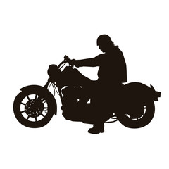 Fototapeta na wymiar Motorcycle Rider Silhouette