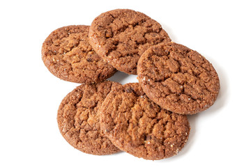 Chocolate chip cookie isolated on white background, Biscuits homemade pastry.