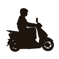 Obraz na płótnie Canvas Motorcycle Rider Silhouette