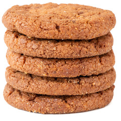 Chocolate chip cookie isolated on white background, Biscuits homemade pastry.