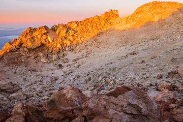 Obraz premium Teide volcano at sunrise in Tenerife, Canary island, Spain
