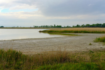 Unwetter über der Langen Lacke und der Wörthenlacke bei Apetlon im Nationalpark Neusiedler See, Burgenland, Österreich