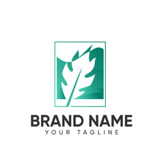 Leaf Logo Design Concept Template Full Color For Company