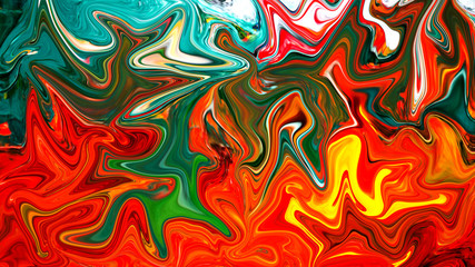 Abstract Multicolored Psychedelic Liquefied Background. Fluid Colorful Texture in Digital Art