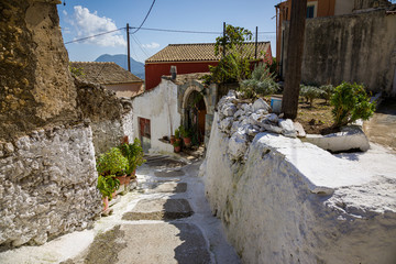 In the streets of Pelekas village on Corfu island