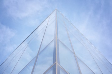 Modern office building detail, glass surface