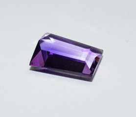 Amethyst facet cut gemstone