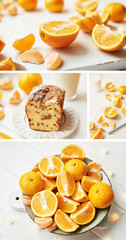 Christmas cupcake with oranges on a white background