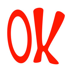 lettering word ok vector illustration