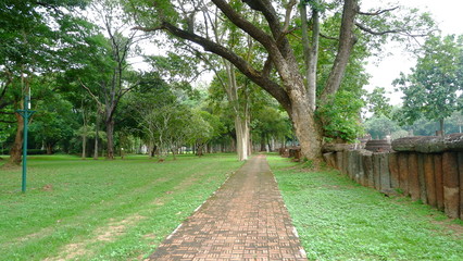 Pedestrian paths  in kamphaeng phet Historical Park
