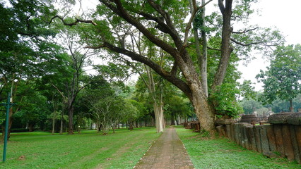 Pedestrian paths  in kamphaeng phet Historical Park