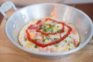 Thai  egg frying in pan