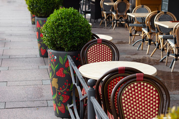 porch of the restaurant bar tables beer design retro