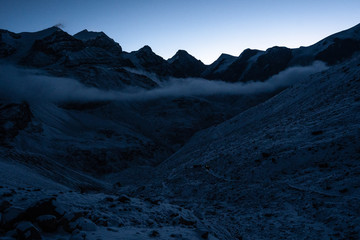 View on Himalaya mountains at early morning during Annapurna Circuit. © avopross