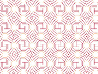 Repeating hexagon shape vector pattern