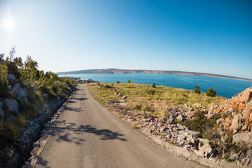 The road along the coast.