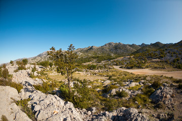 Fototapeta na wymiar The rocky mountains of Croatia.