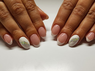 Beautiful colorful nails and hand manicure.