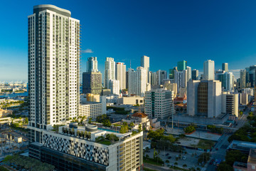 Fototapeta premium Caoba Downtown Miami highrise luxury apartments view of city in background