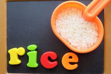 rice and rice alphabet with organic concept - Powered by Adobe
