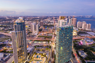 Aerial photo Paramount Tower Downtown Miami FL