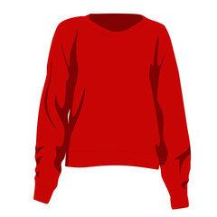 Jumper red realistic vector illustration isolated