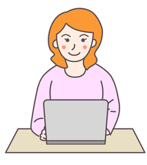 女性　パソコン