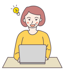 女性　パソコン　シニア