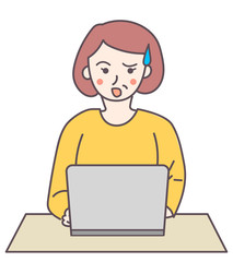 女性　パソコン　シニア