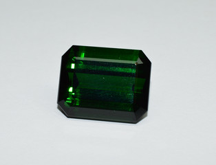 Green Tourmaline facet cut gemstone