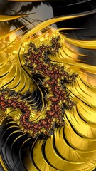 Artfully 3D rendering fractal, fanciful abstract illustration and colorful designed pattern