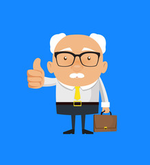 Old Boss Businessman - Showing a Thumb Up