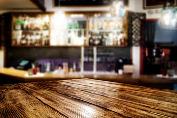 desk of free space and kitchen interior 