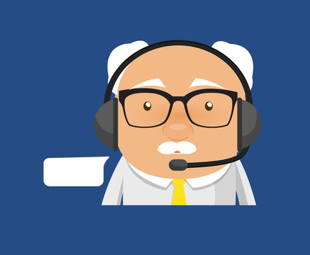 Old Boss Businessman - Providing a Customer Service