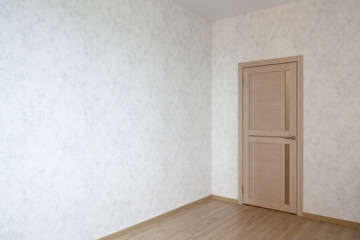 Russia, Moscow- June 10, 2019: interior room apartment. standard repair decoration in hostel. room doors, repair