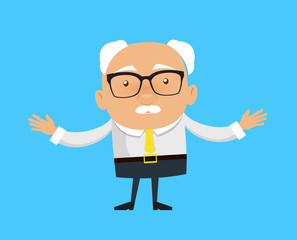 Old Boss Businessman - In Cheerful Pose